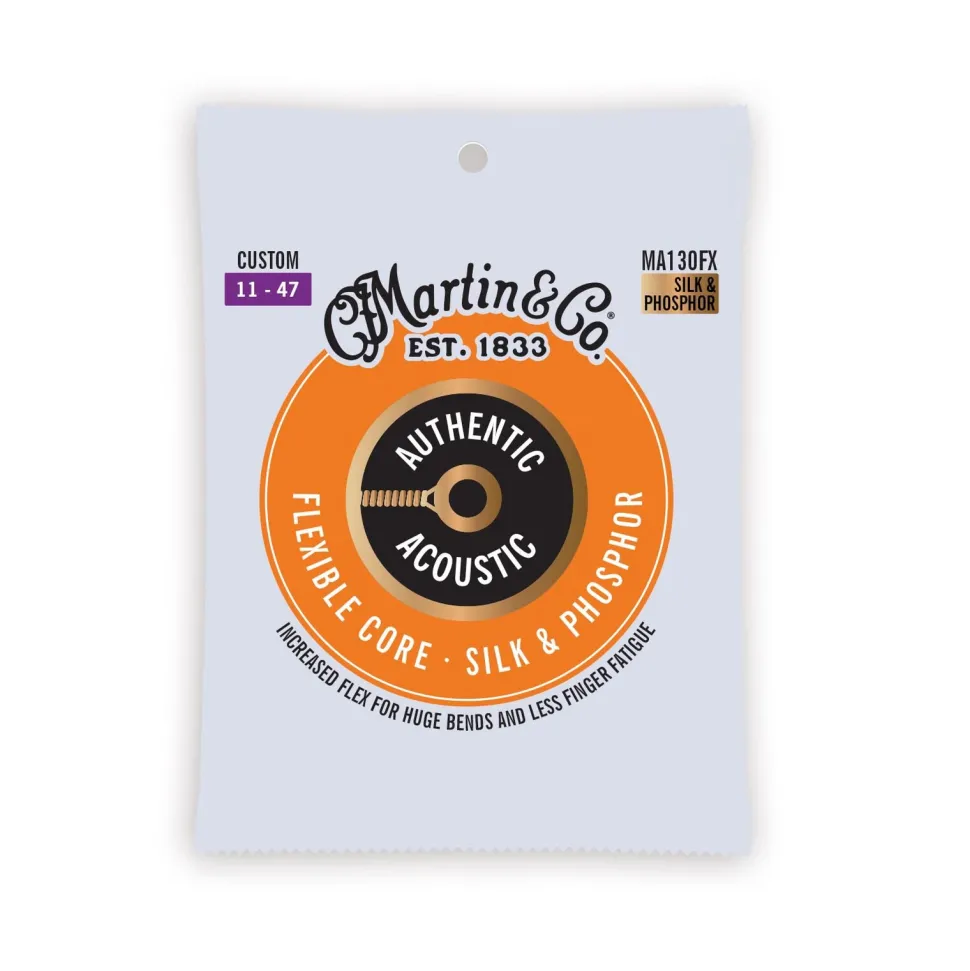 Authentic Acoustic Flexible Core Guitar Strings Silk & Phosphor