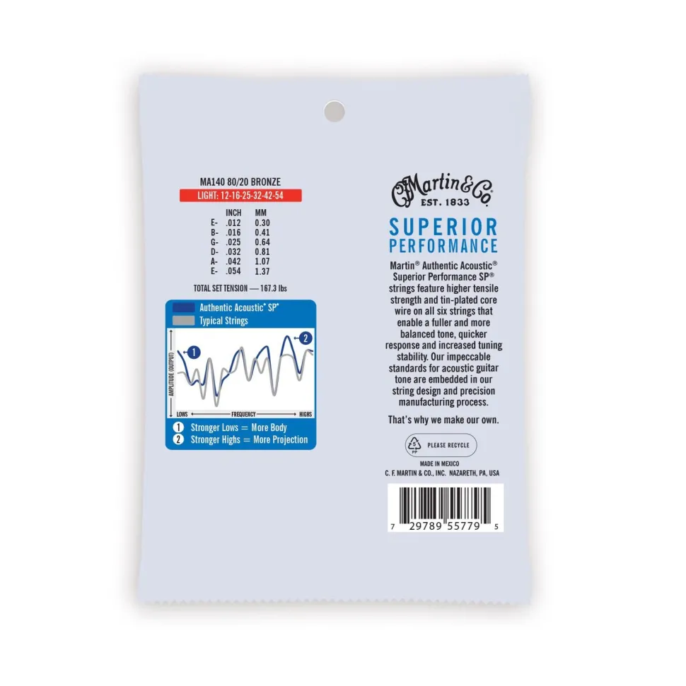 Authentic Acoustic SP® Guitar Strings 80/20 Bronze
