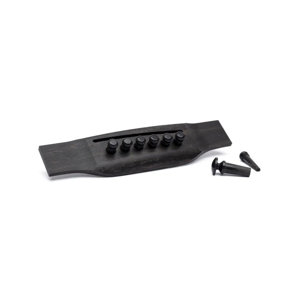 Plain Bridge & Endpins - Ebony Plain